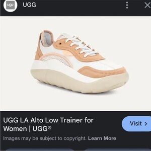 UGG Women's LA Alto Low Trainer - White and Tan